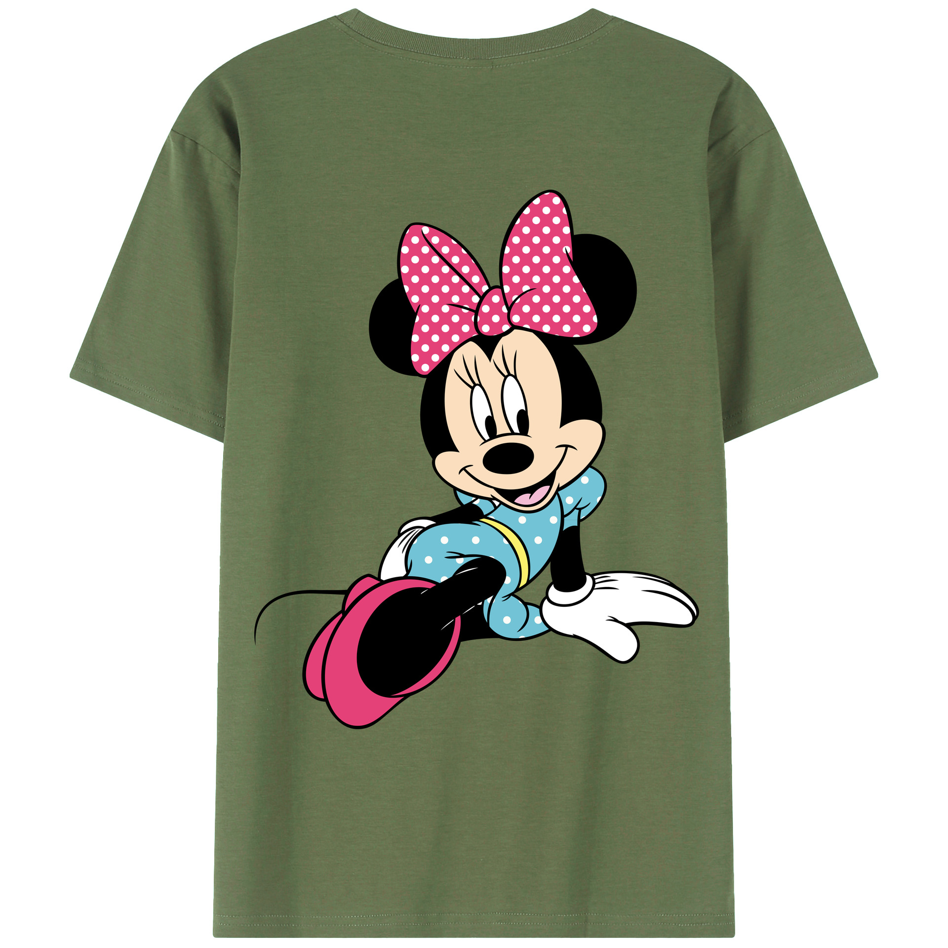 ミッキーマウス Mickey Mouse 綿100％ メンズ半袖Tシャツ（バックプリント） 通気性